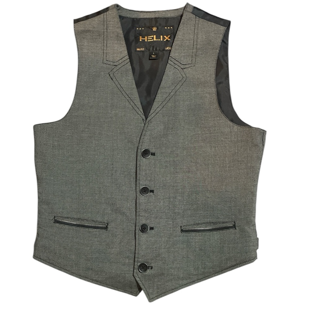 Helix Gray Button-Up Vest